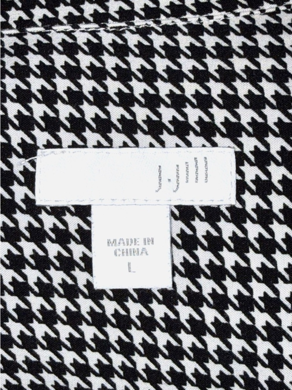 J Jill Large Black White Houndstooth Tunic Blouse Hidden Button Front - Picture 10 of 12